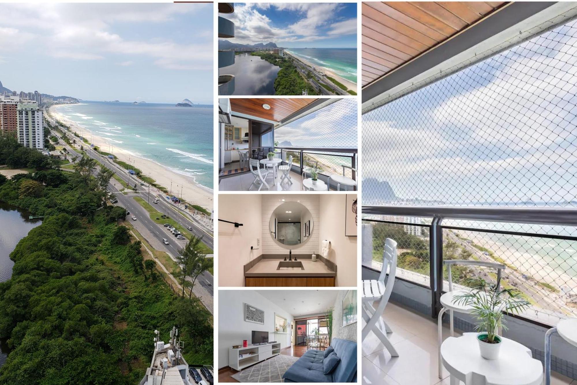 Vista De Cinema Do 19 Andar Da Barra Da Tijuca - Portaria 24h, Estacionamento, Wi-fi 35mbps, Ar Condicionado - Banheiro Recem Reformado *